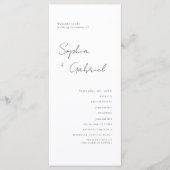 Programme de mariage minimal de script (Devant)