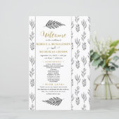 Programme de mariage minimal de script de texte (Debout devant)