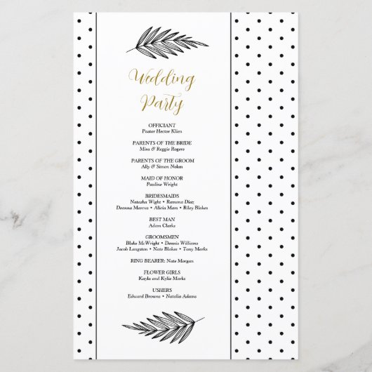 Programme de mariage minimal de script moderne (Dos)