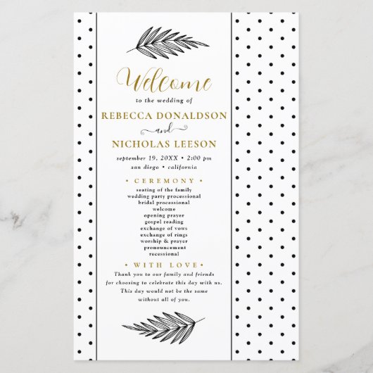 Programme de mariage minimal de script moderne (Devant)