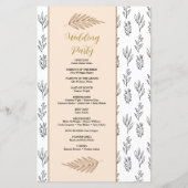 Programme de mariage minimal de texte (Dos)
