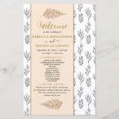 Programme de mariage minimal de texte (Devant)