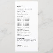 Programme de mariage minimal en plume noire (Dos)