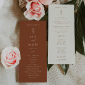 Programme de mariage minimal en terre cuite beige
