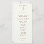 Programme de mariage minimal en terre cuite beige (Dos)