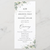 Programme de mariage minimal Eucalyptus (Devant)