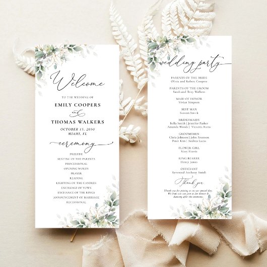 Programme de mariage minimal Eucalyptus