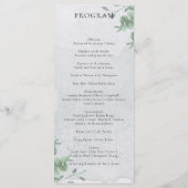 Programme de mariage minimal moderne Eucalyptus (Dos)