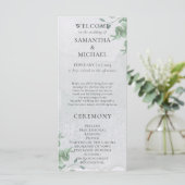 Programme de mariage minimal moderne Eucalyptus (Debout devant)