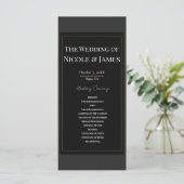 Programme de mariage minimal moderne gris noir or (Debout devant)