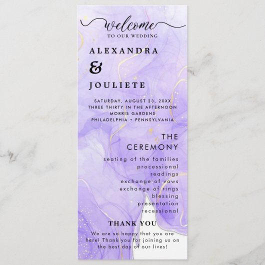 Programme De Mariage Minimal Moderne Ordre Des Évé (Devant)