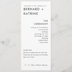 Programme De Mariage Minimal Moderne Ordre Des Évé