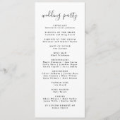 Programme De Mariage Minimal Moderne Ordre Des Évé (Dos)