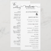 Programme De Mariage Minimal Moderne Ordre Des Évé (Devant / Derrière)