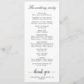 Programme De Mariage Minimal Moderne Ordre Des Évé (Dos)