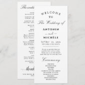 Programme De Mariage Minimal Moderne Ordre Des Évé (Devant / Derrière)