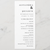 Programme De Mariage Minimal Moderne Ordre Des Évé (Devant)