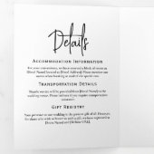 Programme de mariage minimal Noir et blanc Élégant (Intérieur en premier)