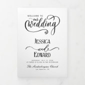 Programme de mariage minimal Noir et blanc Élégant (Page de couverture)