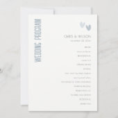 Programme de mariage minimal Pastel Dusky Blue Hea (Devant)