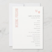 Programme de mariage minimal Pastel Dusky Pink Hea (Devant)