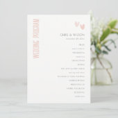 Programme de mariage minimal Pastel Dusky Pink Hea (Debout devant)