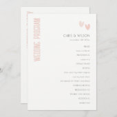 Programme de mariage minimal Pastel Dusky Pink Hea (Devant / Derrière)