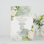 Programme de mariage minimal Rose d'aquarelle (Debout devant)