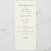 Programme de mariage minimal vintage à rayures pêc (Dos)