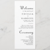 Programme de mariage minimaliste (Devant)