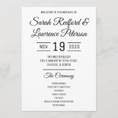 Programme de mariage minimaliste à l'échelle (Devant)