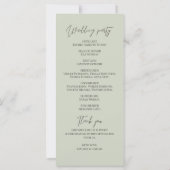 Programme de mariage minimaliste à main verte saug (Dos)