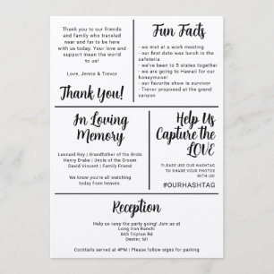 Programme de mariage minimaliste amusant À propos