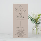 Programme de mariage minimaliste beige (Debout devant)