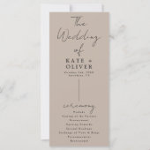 Programme de mariage minimaliste beige (Devant)