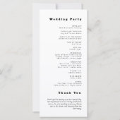 Programme de Mariage Minimaliste Blanc Simple (Dos)