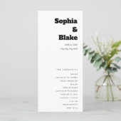 Programme de Mariage Minimaliste Blanc Simple (Debout devant)