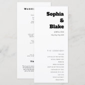 Programme de Mariage Minimaliste Blanc Simple (Devant / Derrière)