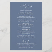 Programme de mariage minimaliste bleu poussiéreux (Dos)