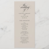 Programme de mariage minimaliste | Écriture élégan (Devant)
