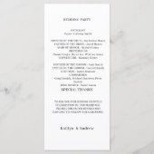 Programme de mariage minimaliste - Élégance modern (Dos)