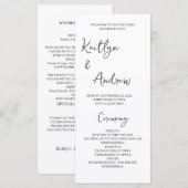 Programme de mariage minimaliste - Élégance modern (Devant / Derrière)