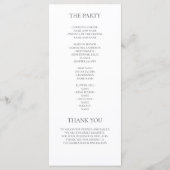 Programme de mariage minimaliste élégant (Dos)