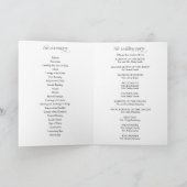 Programme de mariage minimaliste élégant plié (Intérieur)
