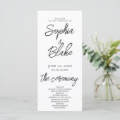Programme de Mariage Minimaliste Moderne Blanc (Debout devant)