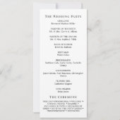  Programme de mariage minimaliste monogramme noir  (Dos)