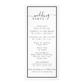 Programme de mariage minimaliste noir et blanc (Dos)