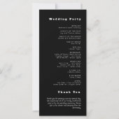 Programme de Mariage Minimaliste Noir Simple (Dos)