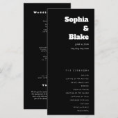 Programme de Mariage Minimaliste Noir Simple (Devant / Derrière)