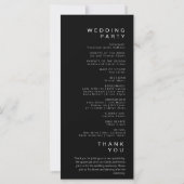 Programme de Mariage Minimaliste Noir Simple (Dos)